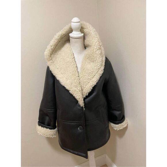 New Free  People Winnie Vegan Car Coat Size S - Picture 2 of 7